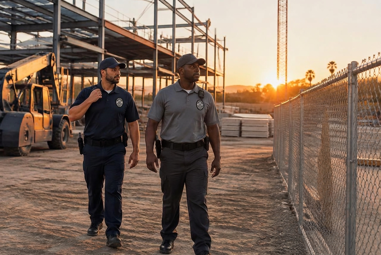 Two APS security officers patrolling a construction property